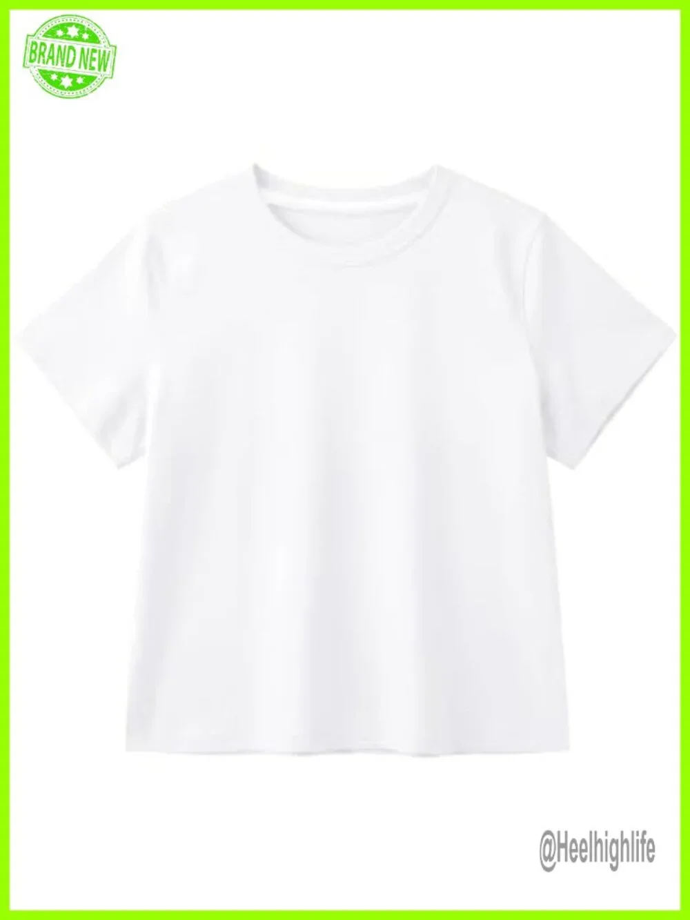 Women's Baby Tee Crewneck Slim Fit Cropped Short Sleeve Top